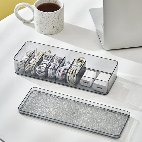 Desktop data cable storage artifact mobile phone charger organizer cable winder cable organizer power cord compartment storage box