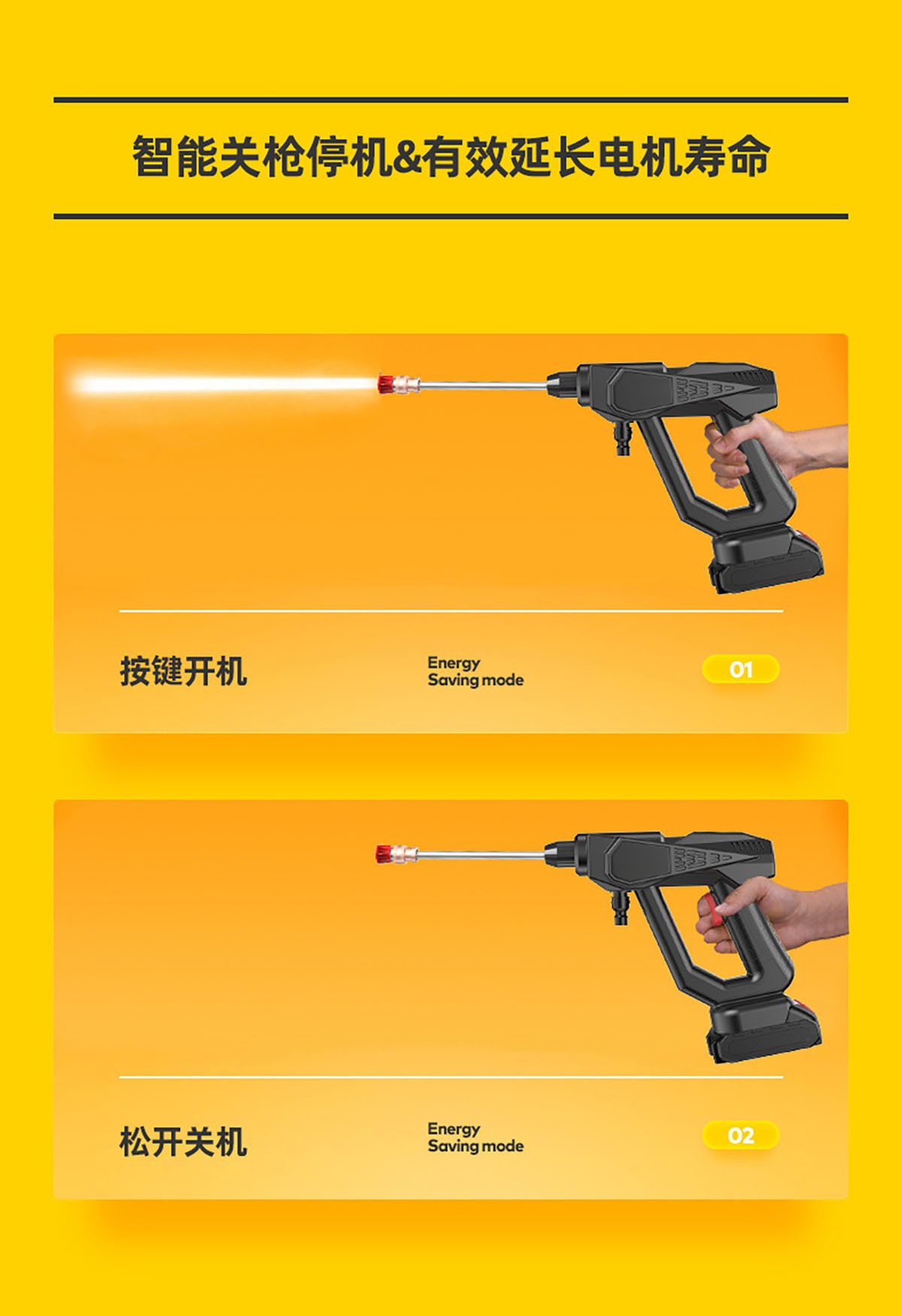 Cross-border European and American Explosions Car Wash Wireless Lithium Battery Portable Home Car Wash Water Car Wash High Pressure Water Grab