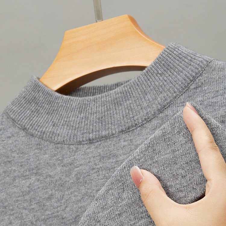 boy Live Broadcast Half Turtleneck Long Sleeve Knitted Sweater Men's Autumn Winter New Solid Color Warm Base Shirt Men_voghion.com