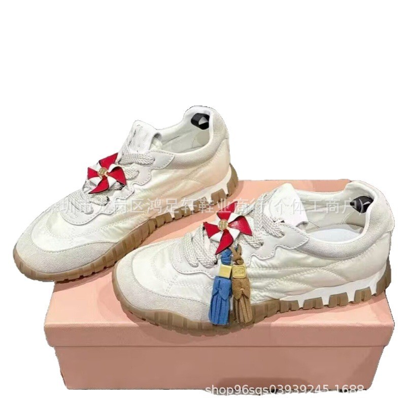 对版M缪休闲鞋女春秋复古真皮德训鞋软底运动鞋m华夫鞋百搭阿甘鞋|undefined