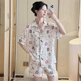 2026法式小香风高级感花边冰丝睡衣女新款丝绸缎面家居服套装跨境