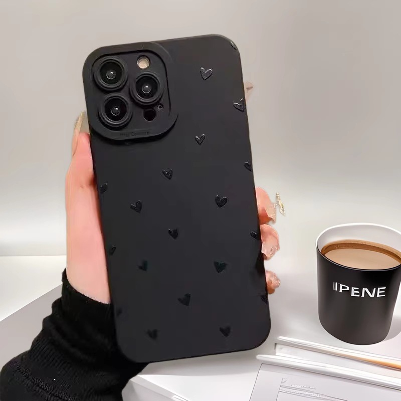 Black Love es adecuado para Apple 16Promax funda para teléfono móvil Iphone15 transfronterizo Japón y Corea del Sur ins14/13 Europa y América 12