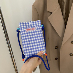 韓国系の小さい方眼の携帯電話の斜めショルダーバッグのミニショルダーバッグのショルダーバッグのショッピングファッションのショルダーバッグの女性