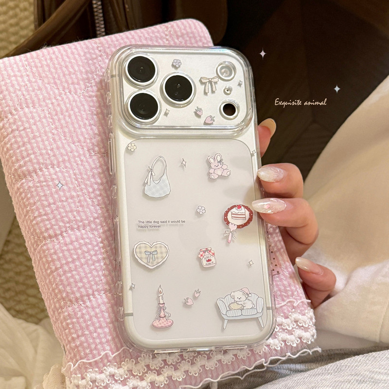 Collage-style cartoon phone case suitable for Apple 17 Pro Max, iPhone 16 transparent, 15 Korean style, 13 soft, 14 cute Collage-style cartoon phone case suitable for Apple 17 Pro Max, iPhone 16 transparent, 15 Korean style, 13 soft, 14 cute