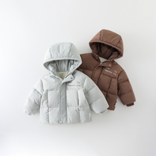 Children's Down Jacket Winter Baby Thickened Outgoing Clothes Long Warm Hooded Baby Down Jacket Coat Category A