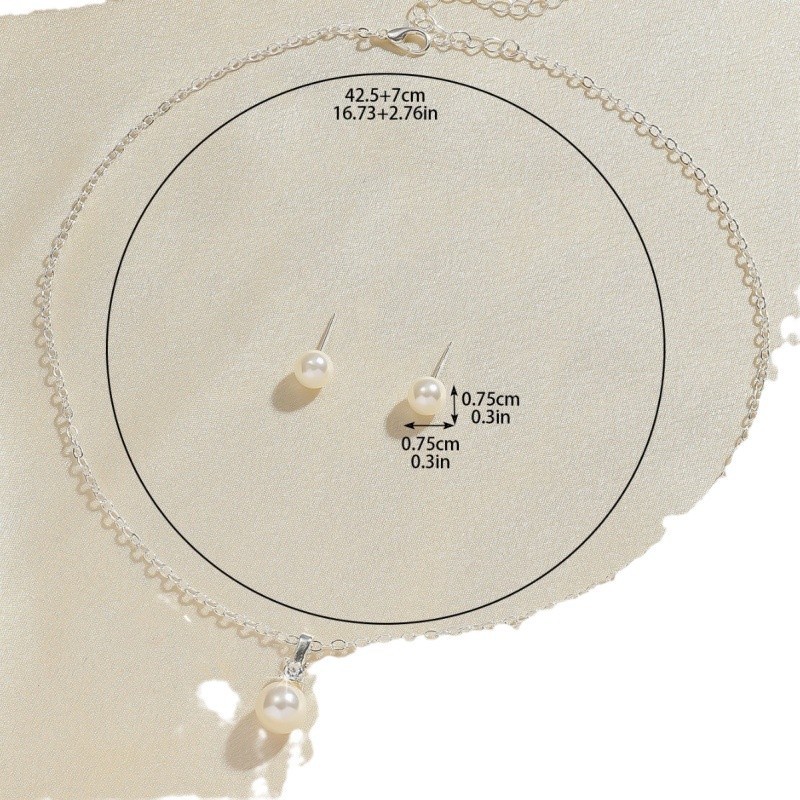 high grade temperament, exquisite and elegant pearl earrings, clavicle necklace, three piece jewelry set_voghion.com