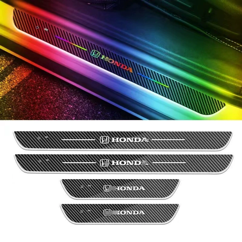 Педаль приветствия на двери автомобиля с подсветкой, пороговая полоса, окружающее освещение, светодиодная лента без проводов, дышащий свет, фантомная педаль