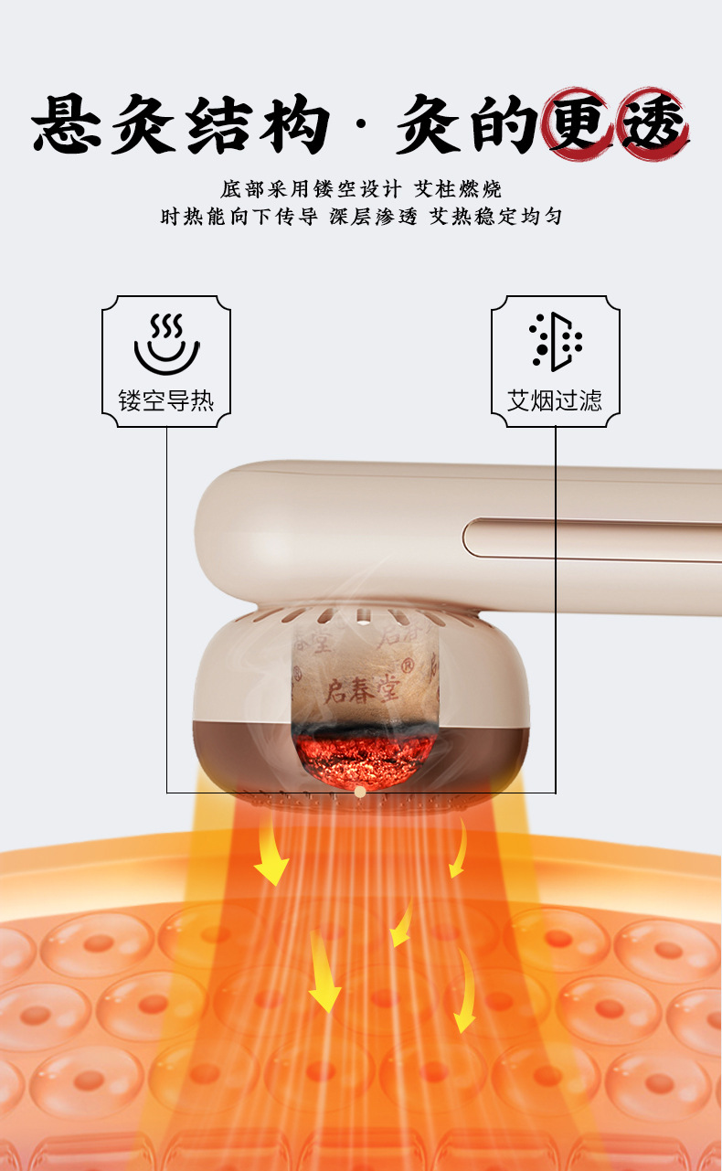 Qichuntang Facial Moxibustion Device Handheld Ai Mei Yi Face Beauty Tool with 24 Qichun Aged Moxa Rolls 300g in use