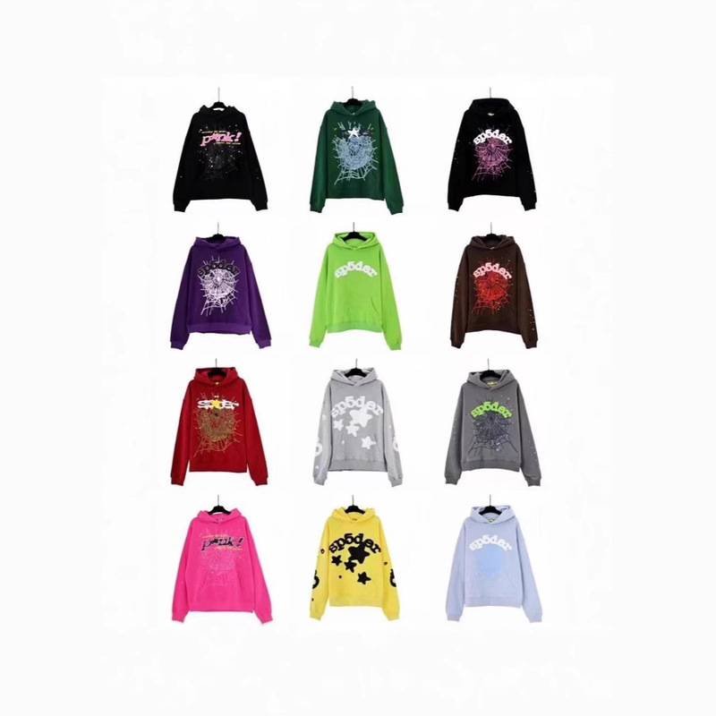 Cross-Border Sp5Der European and American Hip-Hop Bubble Hair Letters 555555 Terry Sweatshirt Unisex Sweatshirt