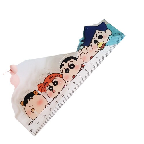 Crayon Shin-chan note clip ruler anime peripheral Xiaobai Zhengnan acrylic PP clip test paper file storage folder