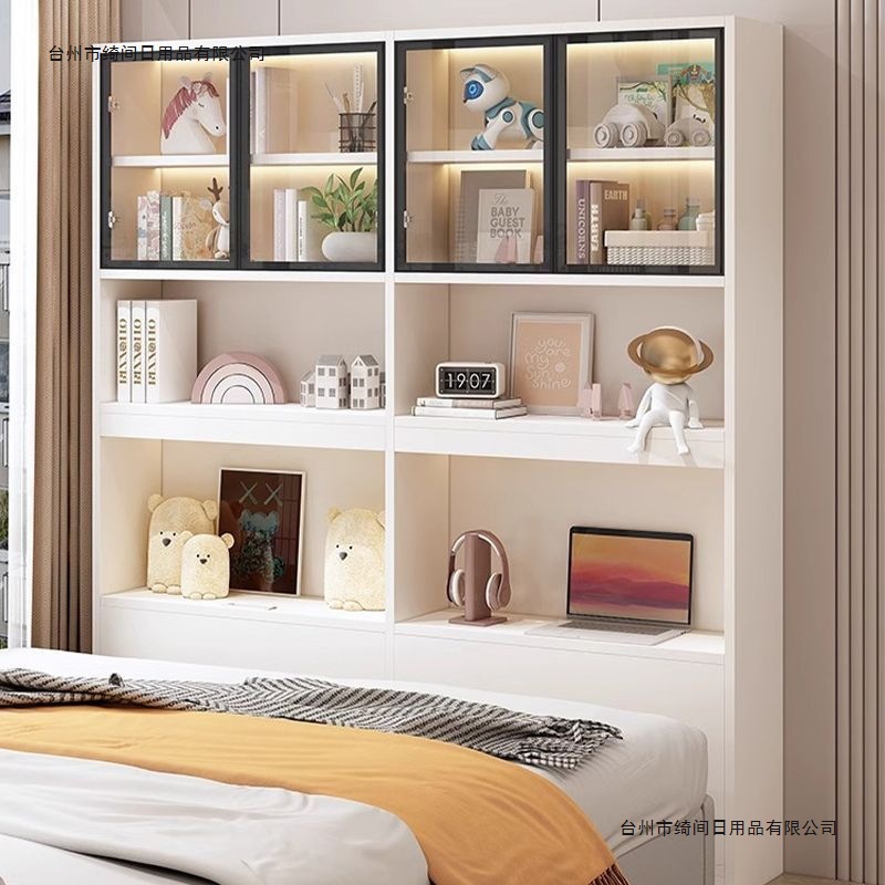 Cream Style Bedside Storage Cabinet Bedroom Bedside Table Bookcase Bedside Wardrobe Storage Cabinet Sandwich Storage Cabinet