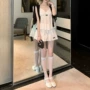 v领少女新上蕾丝小白花