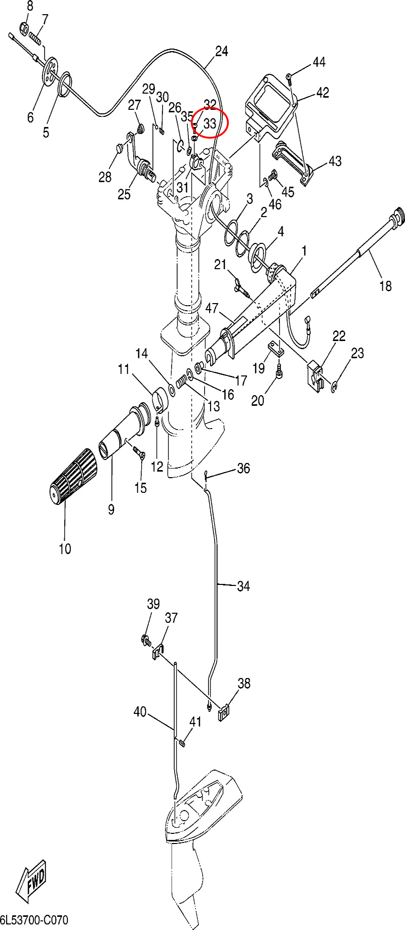 33)翟墨DEMONS舷外机船外挂机橡皮艇冲锋舟平垫圈92990-04600