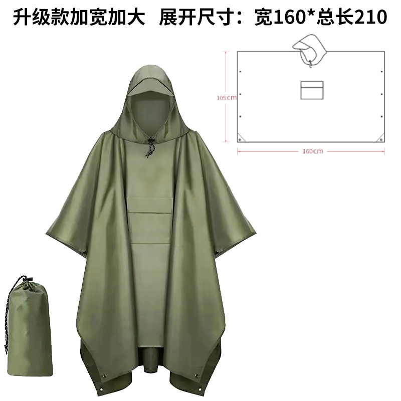 Comercio exterior impermeable al aire libre tres en uno poncho 210T poliéster PU viaje senderismo capa montañismo pesca capa impermeable