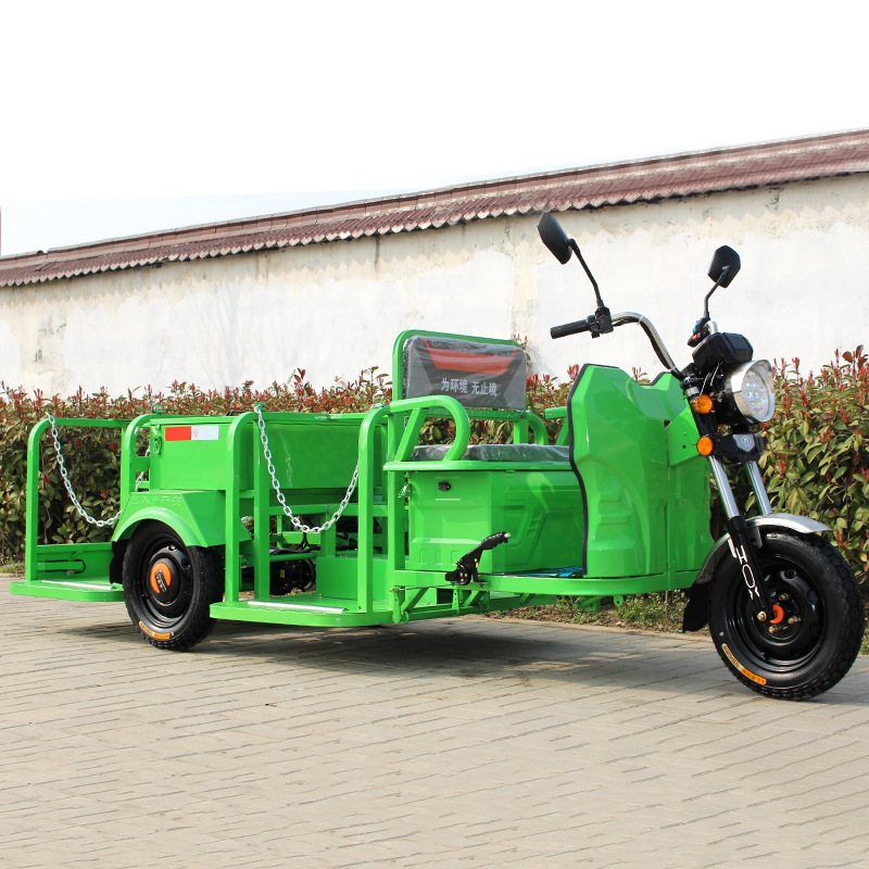 Nueva Energía saneamiento limpieza coche basura barcaza limpieza transferencia Pequeña cláusula de cadena simple cuatro barriles camión de basura eléctrico