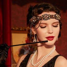 舞会派对服饰套装发带项链耳环手套烟杆 1920s欧美复古羽毛头饰