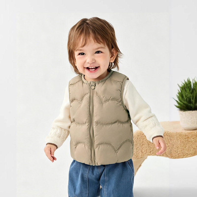 Baby down Vest for Boys and Girls, 2026 New Spring, Autumn, and Winter Children's Clothing, Infant Inner Vest
