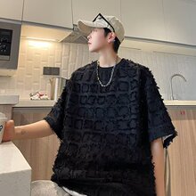 t恤上衣大码男装夏季宽松港风ins男士百搭半袖薄款痞帅高街韩版
