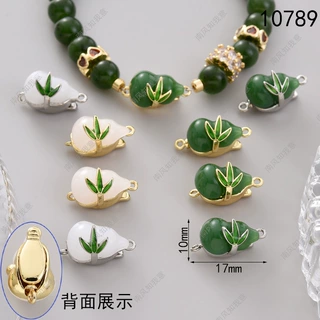 珍珠项链元宝扣葫芦竹叶diy配件手工收尾连接扣手链插棒按压扣