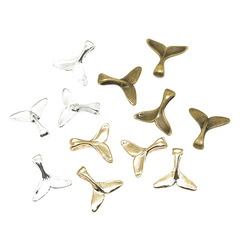 DIY Handmade Jewelry Accessories Zinc Alloy Dolphin Whale Tail Pendant Necklace Bracelet Factory Direct Sale