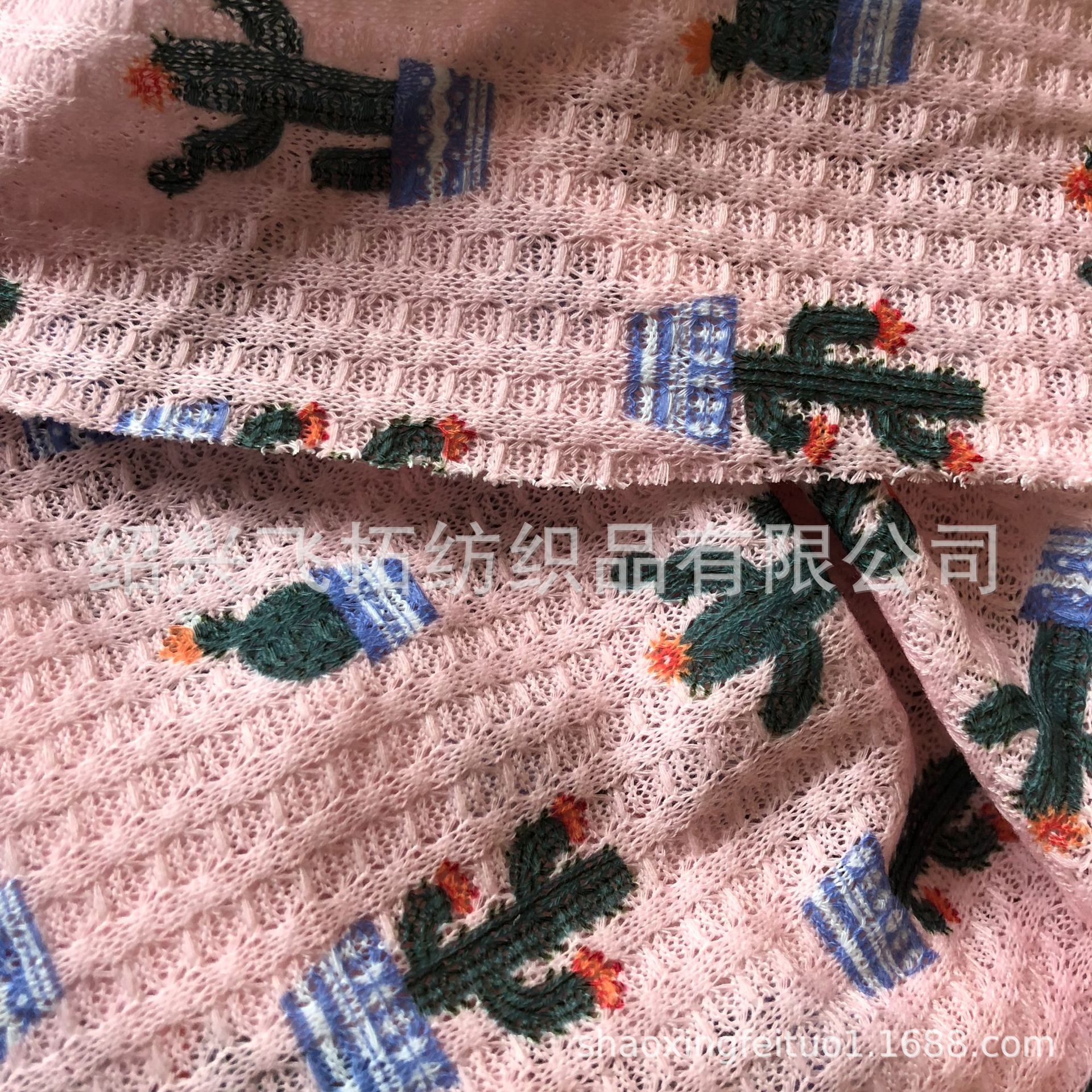 厂家直销针织95%涤纶5%氨纶粗针华夫格数码印花 转移印花