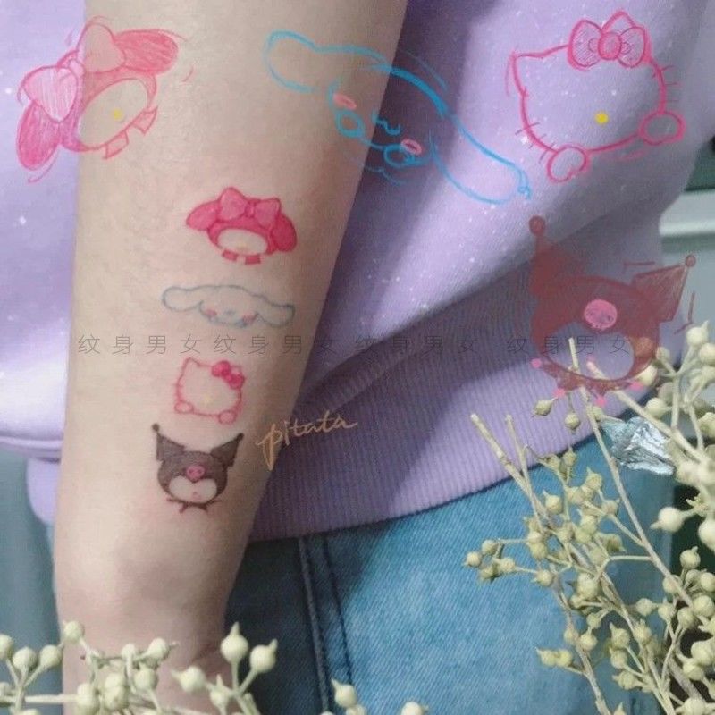 Ins Style Cartoon Cinnamon Dog Coolomi Rabbit Hello Kitty Girl Waterproof Tattoo Sticker Long-Lasting Female Popular Model Ins Style Cartoon Cinnamon Dog Coolomi Rabbit Hello Kitty Girl Waterproof Tattoo Sticker Long-Lasting Female Popular Model