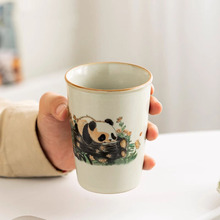 汝窑男女士开片可养高档功夫茶具个人泡茶专用大号泡茶杯