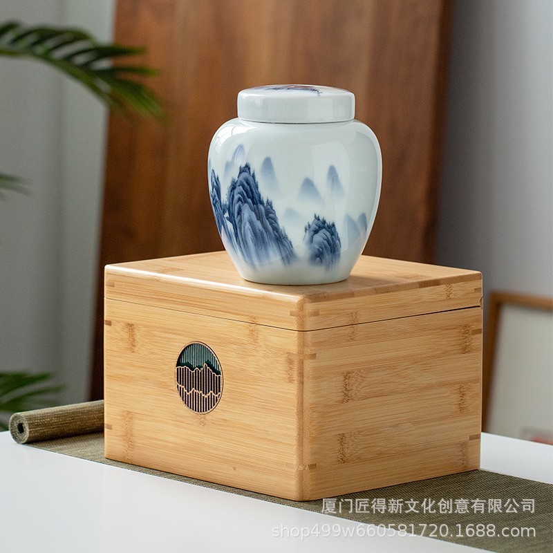 高档陶瓷罐茶叶包装盒空礼盒碧螺春龙岩茶通用礼盒装茶饼茶砖空盒