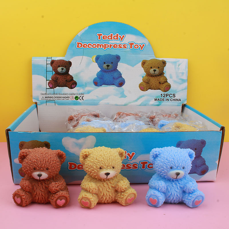 Peluche de oso descompresión creativo con música juguete antiestrés de pellizco bola de harina diseño transfronterizo