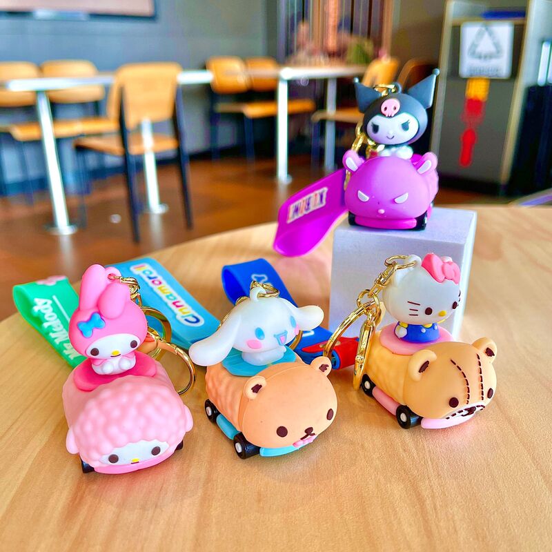 Cartoon Sanrio drag little driver keychain pendant coolomi car bag ornaments small gift wholesale
