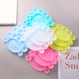 批发调色盘塑料梅花盘美术绘画颜料丙烯水彩调色盘基础调色盘水粉