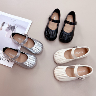 Children's Small Leather Shoes Children's Shoes 2024 Spring and Autumn New Korean Style Children's Girls Princess Shoes Single-layer Shoes