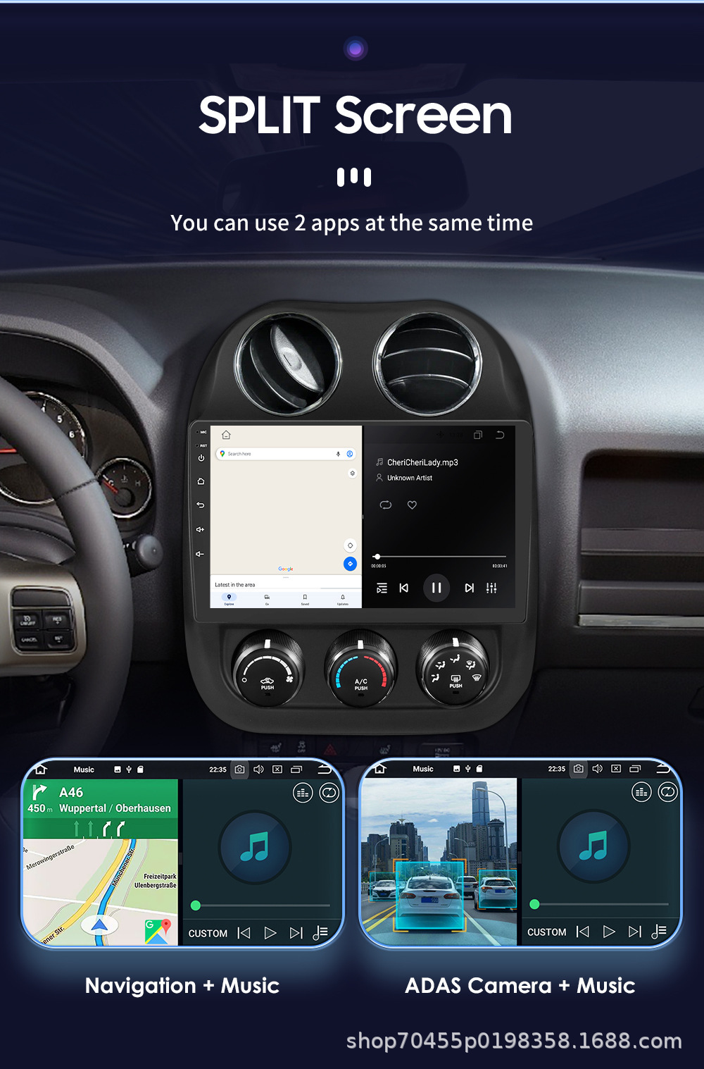 For Jeep Guide 09-16 car navigation wireless Carplay Android car navigation all-in-one
