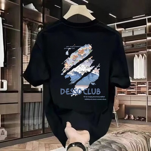 2025 New Hot Semi-Shirt Casual High-End Men's Short-Sleeve T-Shirt Summer Pure Cotton T-Shirt Trend Brand Versatile Top T