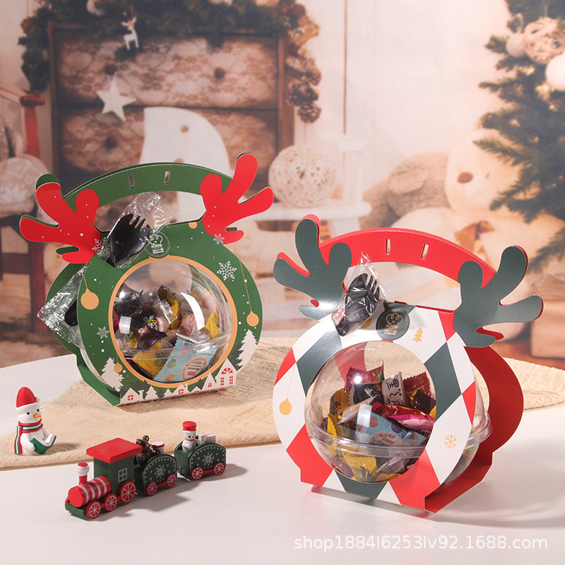 Navidad mousse bola caja de la torta Internet celebridad Nochebuena manzana caja de embalaje de galletas dulces caja de la bola de regalo portátil