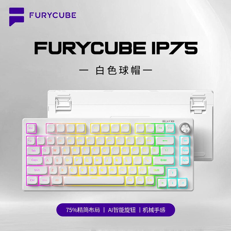 Furycubr Ip75 Wired Keyboard High-Looking Mechanical Feel Pbt Luminous Keycap Office E-Sports Keyboard