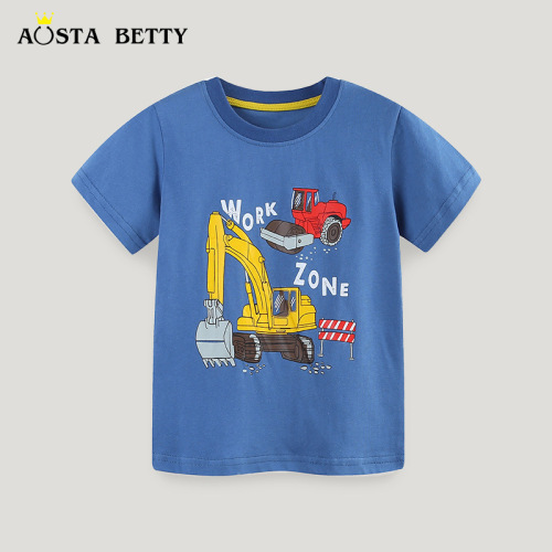 Cross-border supply 24 Summer New Men's Children's T-shirts European and American Style Cartoon Print Round Neck Sweatshirts Mixed Batch