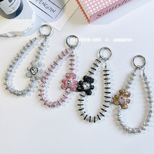 镶钻爱心小熊手机挂绳短款手提手机链女手腕挂饰挂链闪钻手机壳女