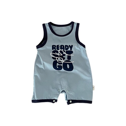 Summer wide-shouldered sleeveless one-piece baby vest one-piece baby clothes out casual baby bag fart clothes