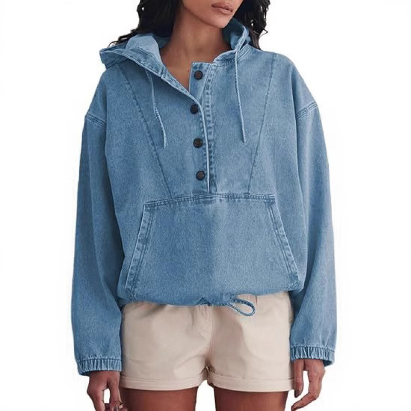 fashionable denim hoody