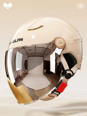 Motosiklet kaskı (dəbilqə) – Protection Double Mirror Motorcycle Helmet - 3c-khaki-electroplated-outer-long-double-mirror-new-national-standard-class-a-one-size-fits-all