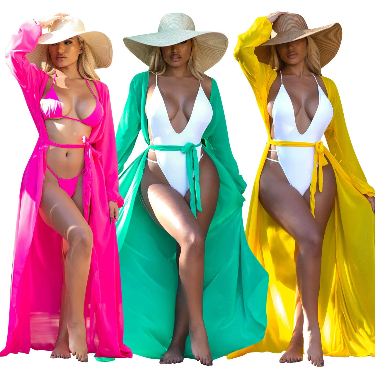 YD1020 European and American women's clothing Amazon new multi -color candy -colored ultra -girar sunscreen shirt beach clothes