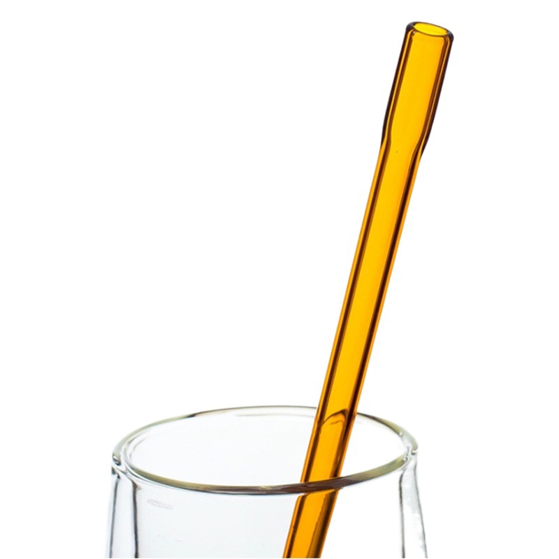 Arte colorido creativo vidrio paja borosilicato jugo leche boca plana giratoria curvada paja para mujeres embarazadas y niños