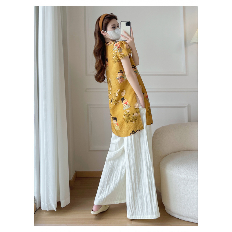 살구 와이드 팬츠