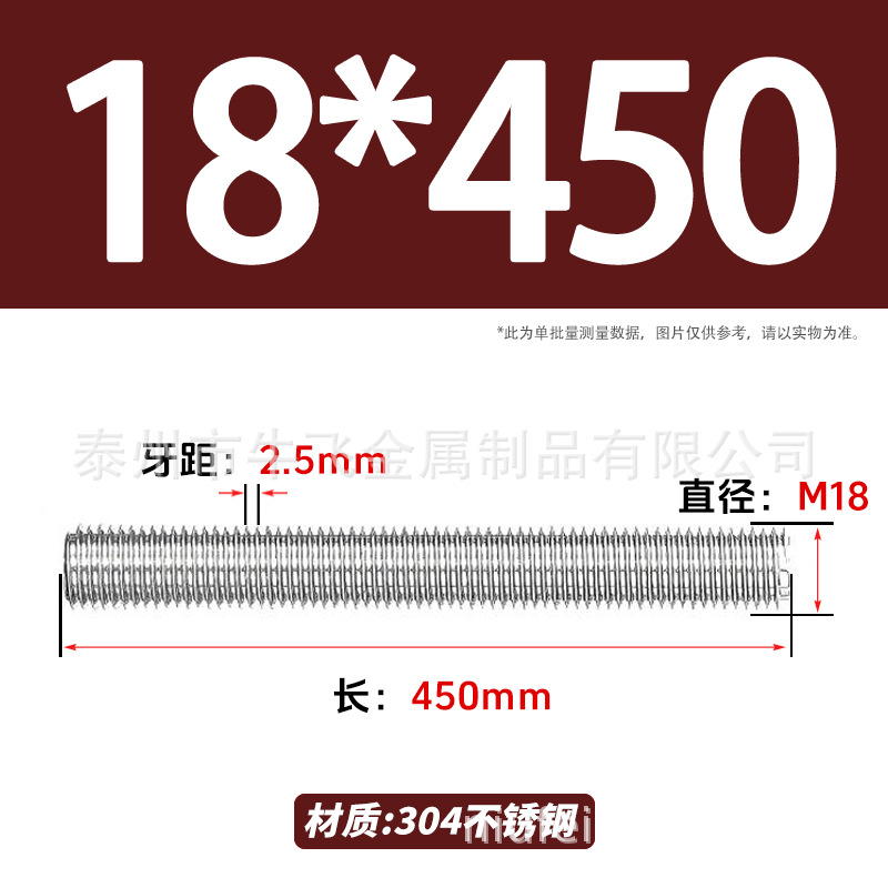 304 acero inoxidable barra de tornillo de tornillo de rosca completa barra de tornillo de perno alargado perno M12M16M18M20 image 154