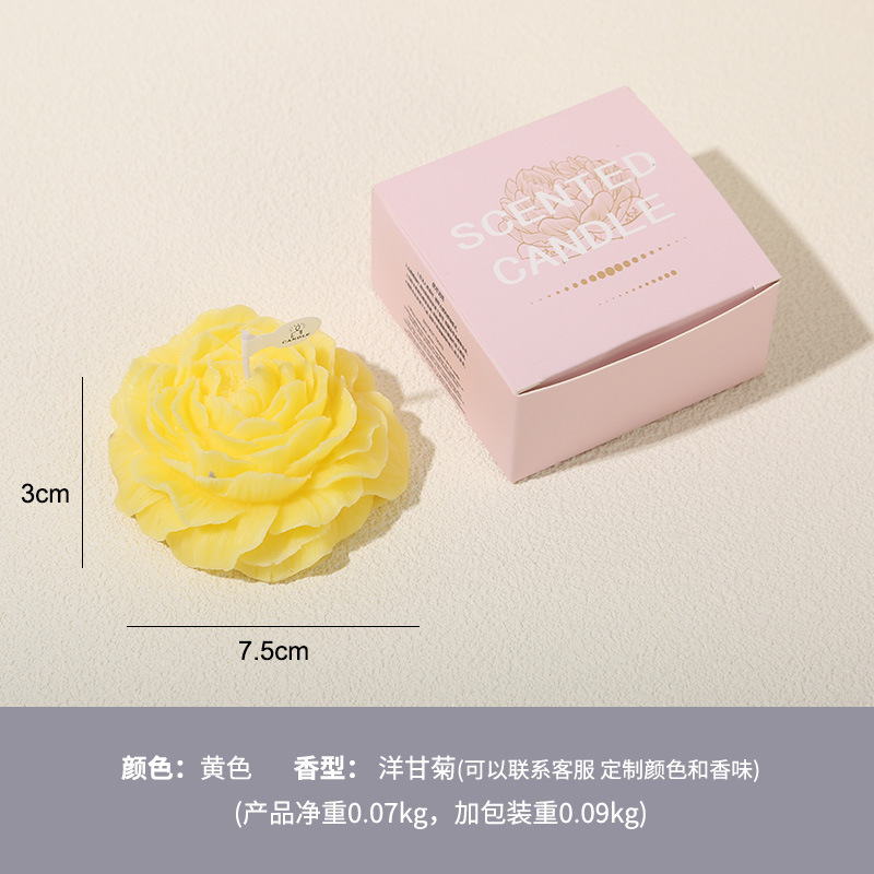 Peonía cera de cera de cera de soja interior regalo de mano estilo de mano de cumpleaños atmósfera de alto nivel regalo aroma