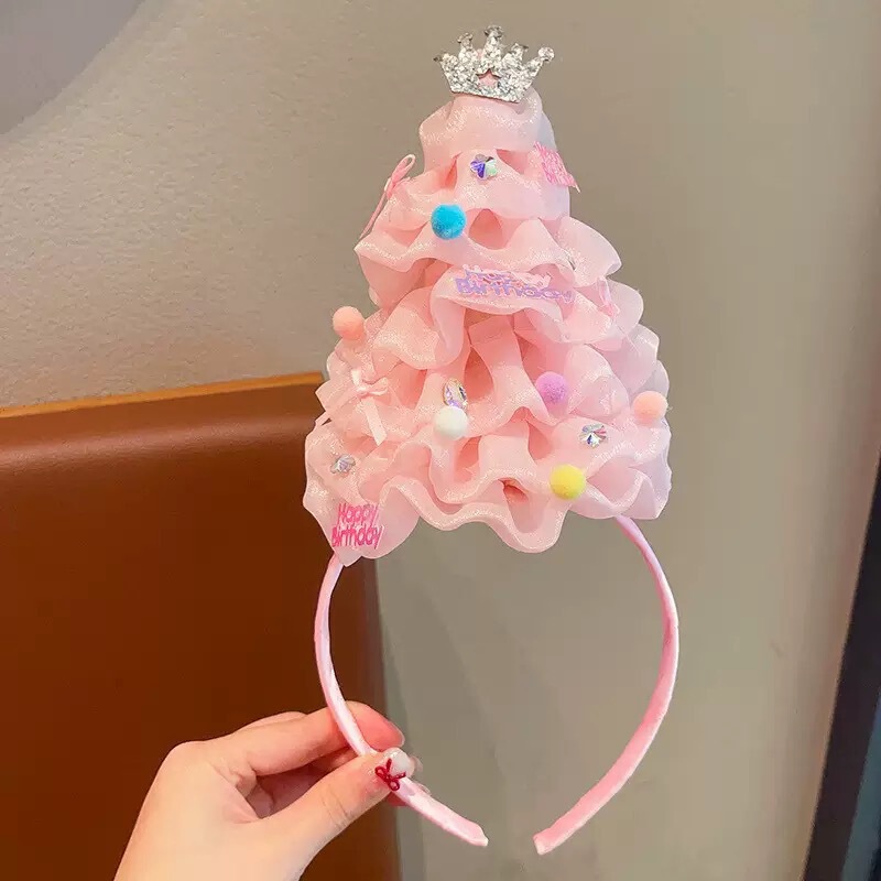 小女孩生日帽子皇冠发箍女童樱桃蛋糕头箍儿童公主风网红洋气头饰|undefined