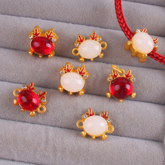 新款diy飾品配件鑲嵌水晶龍款式大孔隔珠單吊掛件手鍊項鍊材料批