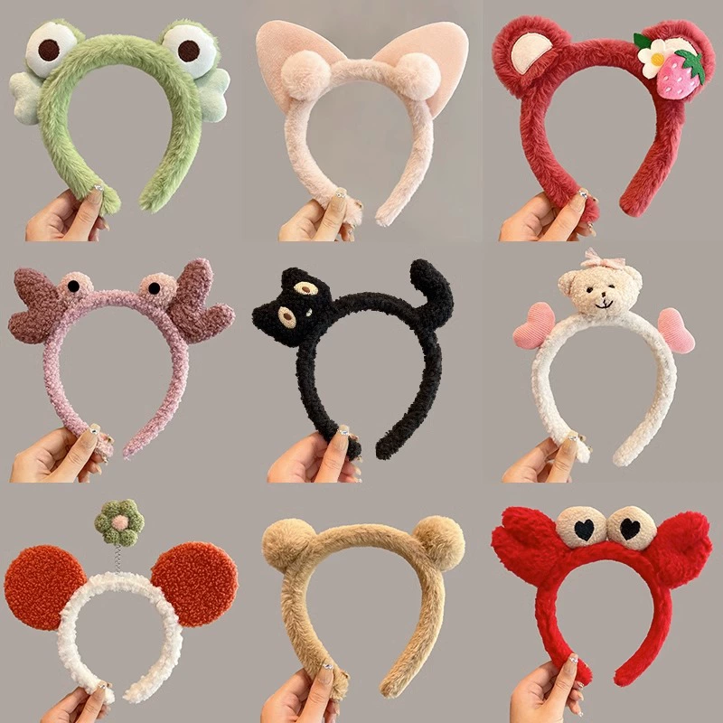Канцелярия с Cartoon Headband Hairband, плюшевые головные уборы с ушками животного, уход за лицом и макияж, разных цветов