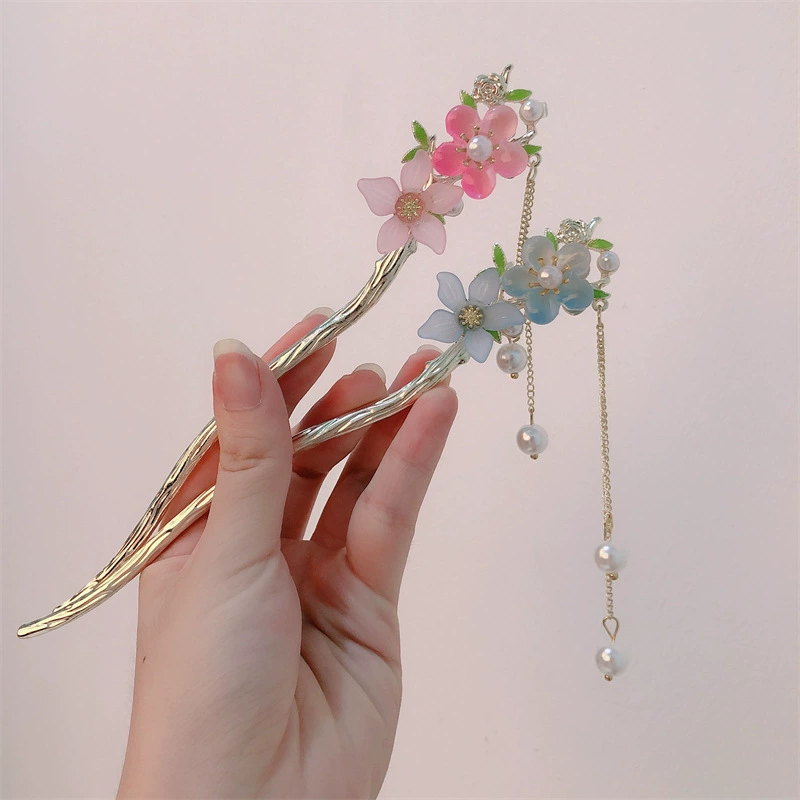 Hair accessory, Chinese hairpin from pearl with tassels, Hanfu, hairgrip, cheongsam